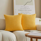 Housse de Coussin Décorative Premium 45x45cm - Jaune Élégant pour Salon & Canapé