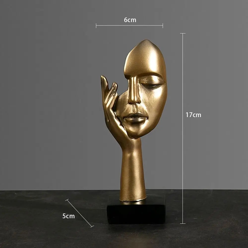 Statue Abstraite en Résine – Sculpture Nordique Penseur, Décoration Bureau & Salon | Art Luxe