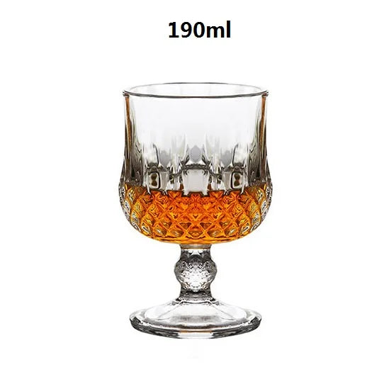 Tasse en Verre Cristal Gravé 230ml - Verre à Vin Rouge Whisky Polyvalent