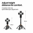 Selfie Stick Trépied Bluetooth Elough — Télécommande Sans Fil, Extensible 36 cm, Compatible iPhone & Android