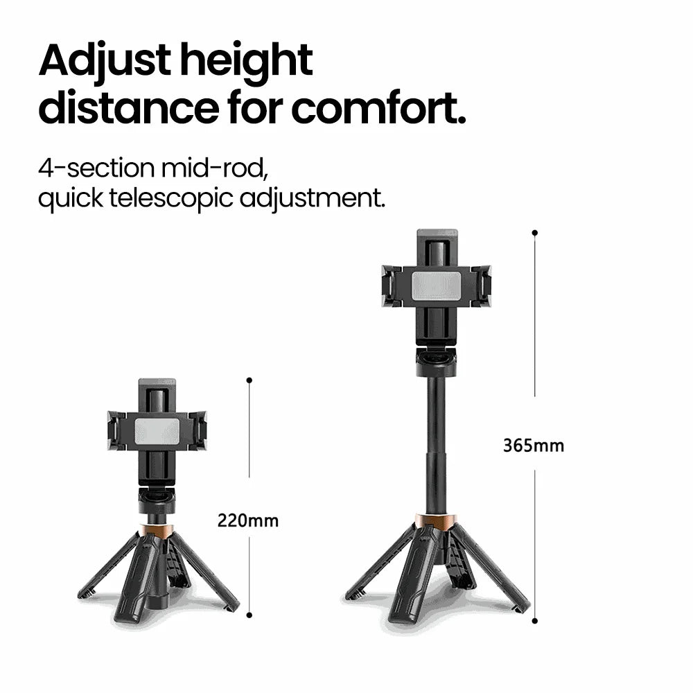 Selfie Stick Trépied Bluetooth Elough — Télécommande Sans Fil, Extensible 36 cm, Compatible iPhone & Android