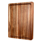 Planche à Découper en Bois d'Acacia Massif avec Rainure à Jus - Double Face Premium