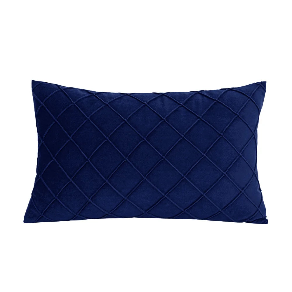 Housse de Coussin Rectangulaire 30x50cm Bleue - Ultra Douce pour Canapé & Salon