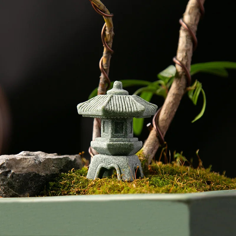 Mini Décoration Zen en Pierre – Paysage Miniature Style Antique, Idéal Bureau & Cérémonie du Thé