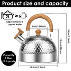 Bouilloire Sifflante 2L en Acier Inoxydable - Poignée Ergonomique & Ébullition Rapide
