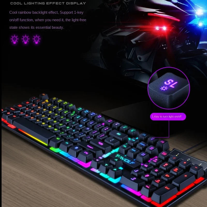 Clavier Gaming Mécanique Rétroéclairé RGB - Clavier Filaire PC Gamer avec Éclairage LED