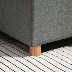Canapé d'angle convertible canapé lit canapé 3 places modulable avec méridienne réversible, coffre de rangement intégré et 3 coussins de dossier, tissu aspect lin, gris