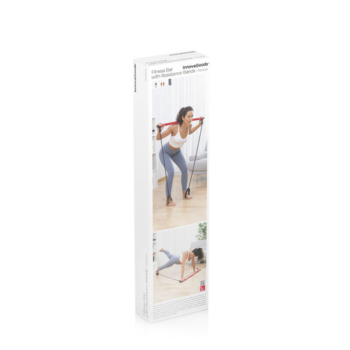 Barre de fitness avec bandes de résistance et guide d’exercices Resibar