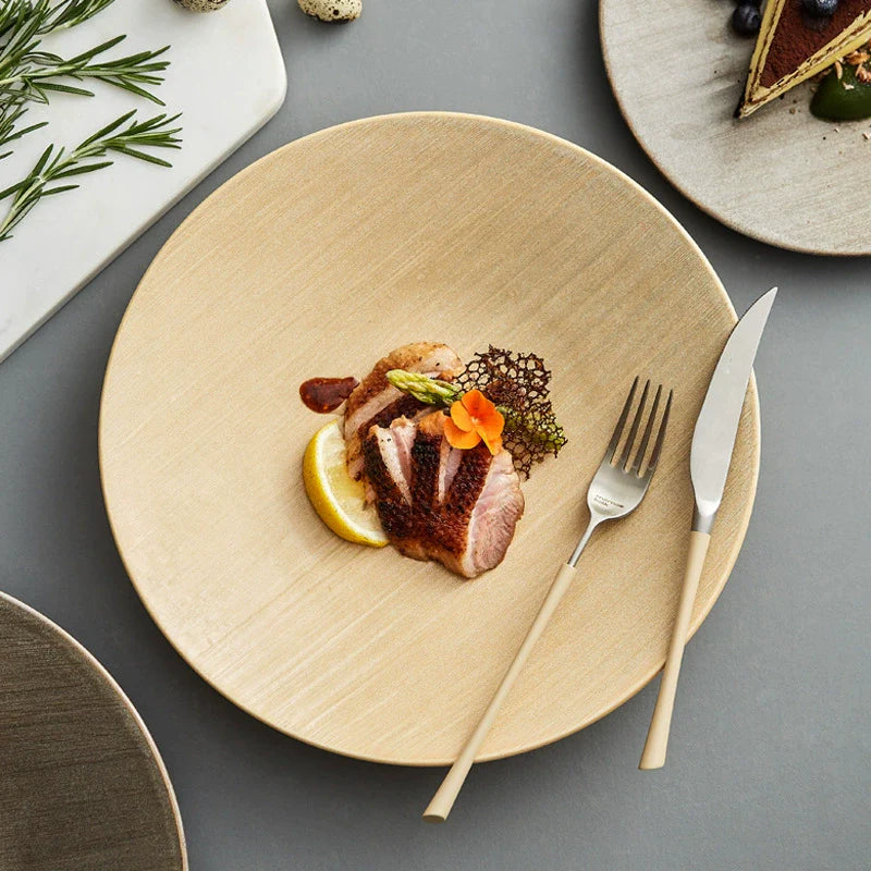 Grande Assiette Porcelaine Plate Créative – Style Occidental pour Hôtel & Restaurant