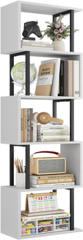 Étagère en S 5 Niveaux Gadroad – Blanc | 38 x 157 cm | Bois & Métal