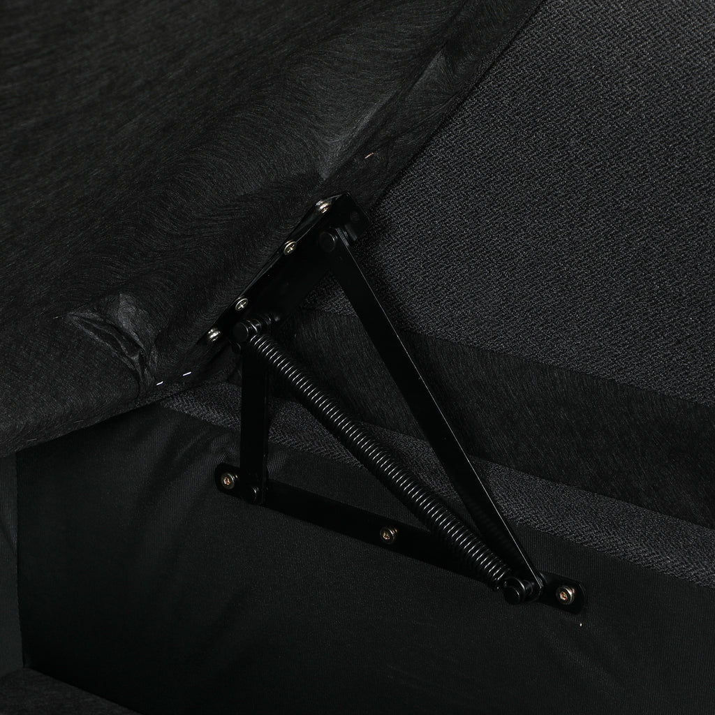 Canapé d'Angle Convertible, Canapé-Lit 3 Places 192 cm avec Méridienne Réversible, Rangement Caché, Gris Anthracite