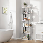 Étagère en S 5 Niveaux Gadroad – Blanc | 38 x 157 cm | Bois & Métal