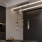 Suspension 3 Lumières Noir & Doré - Lustre Moderne Hauteur Ajustable