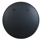 Miroir de salle de bain rond encadré en métal noir de 99cm pour mur.