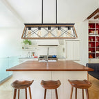 Lustre Rustique 5 Ampoules Style Fermier - Noyer & Acier