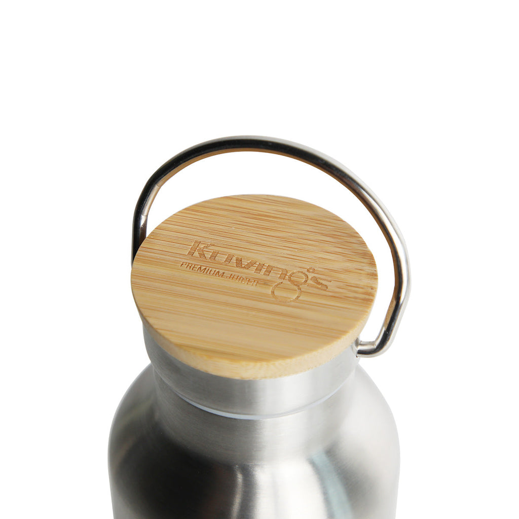 Kuvings — Bouteille isotherme premium en inox | Couvercle bambou | 350 ml & 500 ml