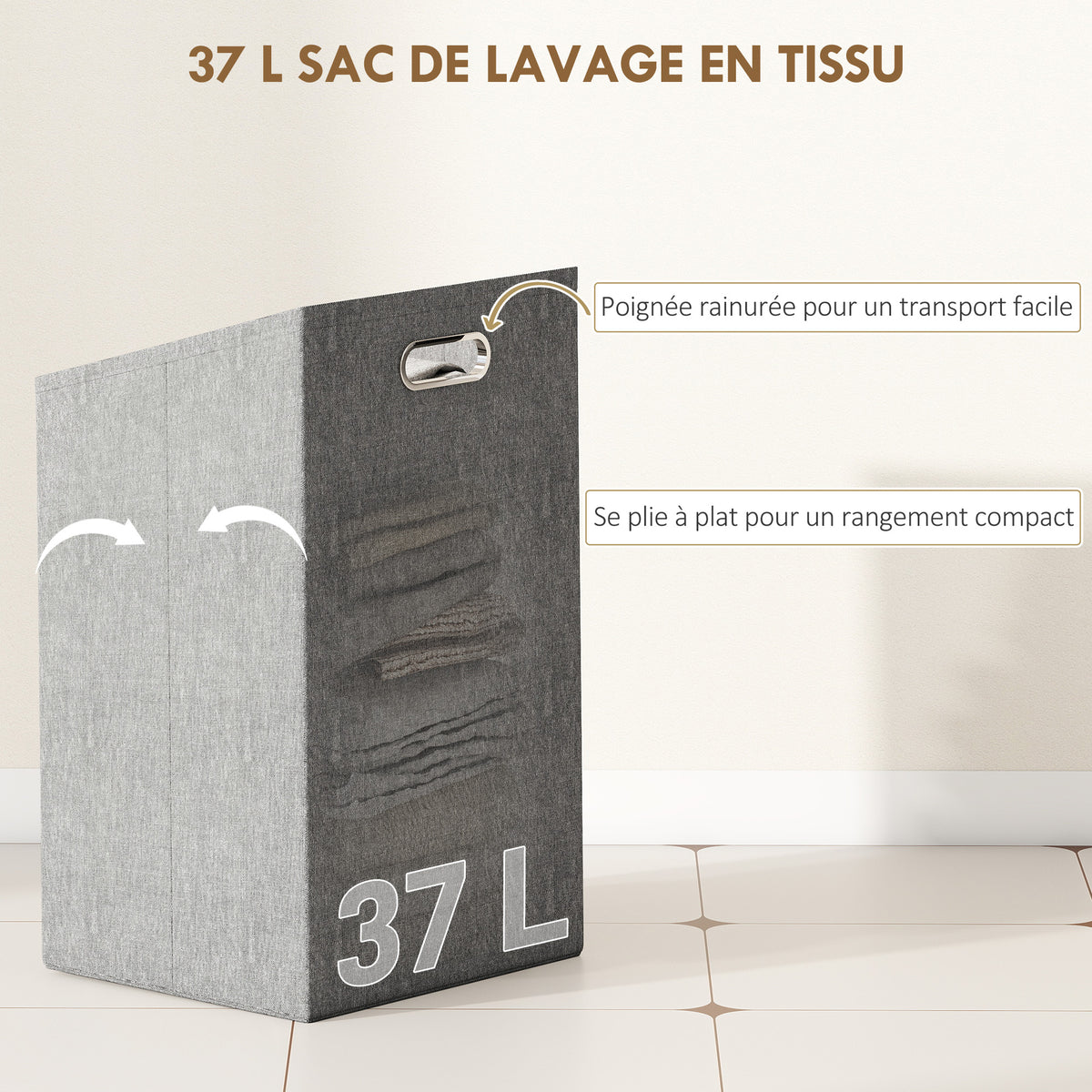 Meuble de rangement en bambou meuble de salle de bain étagère panier à linge basculant 40x30x95cm effet bois naturel