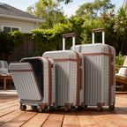 3-Piece Luggage Set, 20-Inch with USB Port, Front Opening Airline Design