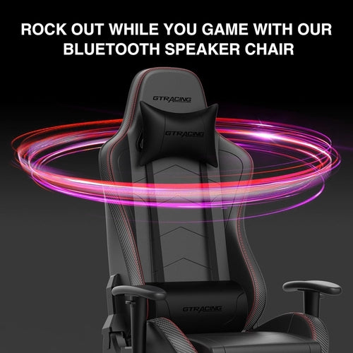 Chaise Gaming avec Repose-Pieds et Haut-Parleurs Bluetooth - Fauteuil Gamer Musical