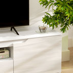 Meuble TV 160 cm, meuble télé pour téléviseur jusqu'à 65 pouces avec 2 portes et tiroir, blanc