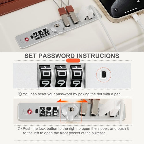 Ensemble de bagages 4 pièces avec ports de chargement USB - Bagage à main de 20 po