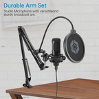 Kit Microphone USB à Condensateur Studio - Microphone PC Professionnel avec Accessoires Complets