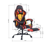 Chaise Gaming Bureau Ergonomique Cuir - Fauteuil Gamer Dossier Haut pour Ordinateur