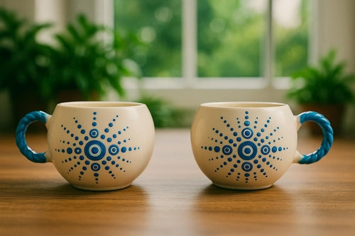 Set de 2 Tasses Céramique Artisanale 100ml - Café Turc et Espresso