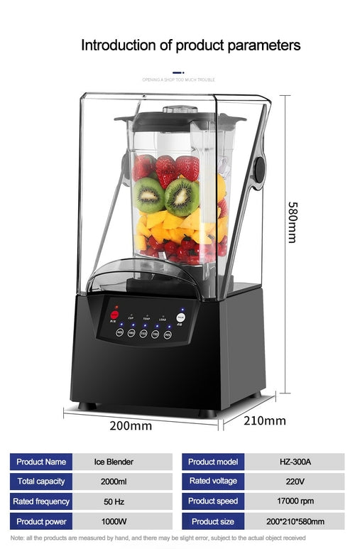 Machine à Glace Pilée Professionnelle HZ300A - Broyeur à Glace Commercial pour Smoothies et Cocktails