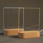 Lampe de table en bois Veilleuse avec tableau d’affichage