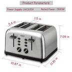 Mini Grille-Pain Inox Fente Extra-Large Multifonction - Compact et Performant