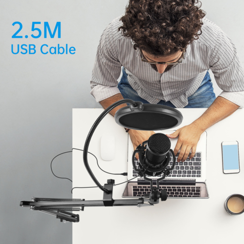 Kit Microphone USB à Condensateur Studio - Microphone PC Professionnel avec Accessoires Complets