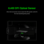 Ergonomic Wired Gaming Mouse 6400 DPI - Razer Mechanical Switches
