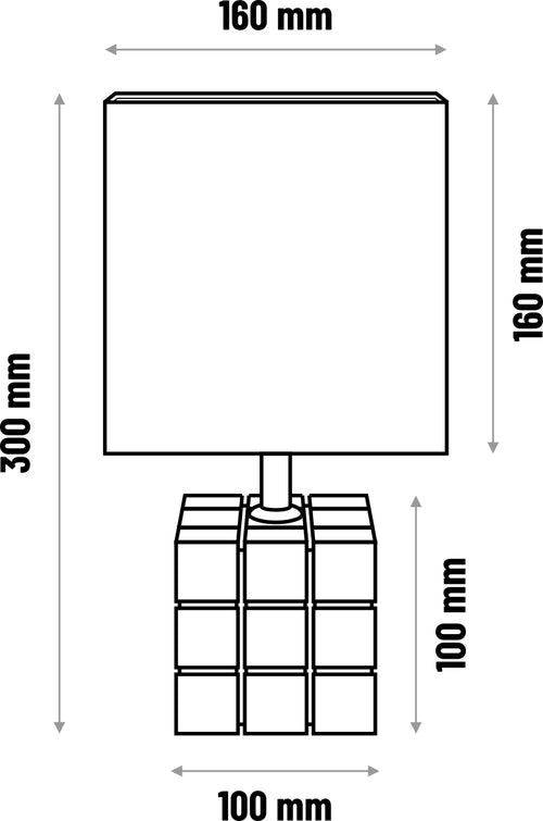 Lampe de Table Rubi Noire | Design Cubique LED Loft