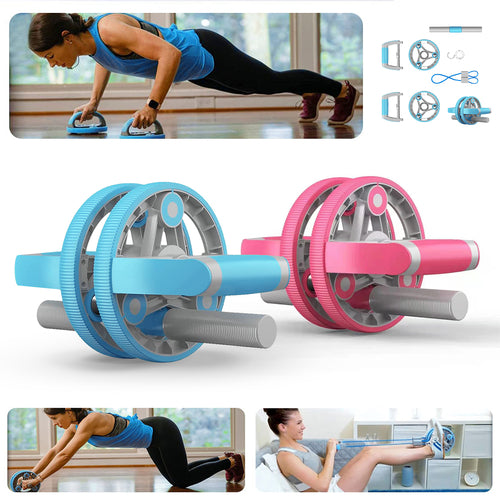 Roue Abdominale Multifonction 5-en-1 - Kit Fitness Complet Musculation Maison Portable