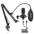 Kit Microphone USB à Condensateur Studio - Microphone PC Professionnel avec Accessoires Complets