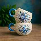 Set of 2 Handmade Ceramic Mugs 100ml - Turkish Coffee and Espresso