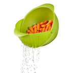 Bol Passoire 2-en-1 Rinse - Égouttoir Pliable Sans BPA Vert