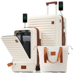 4-Piece Luggage Set with USB Charging Ports - 20" Carry-on