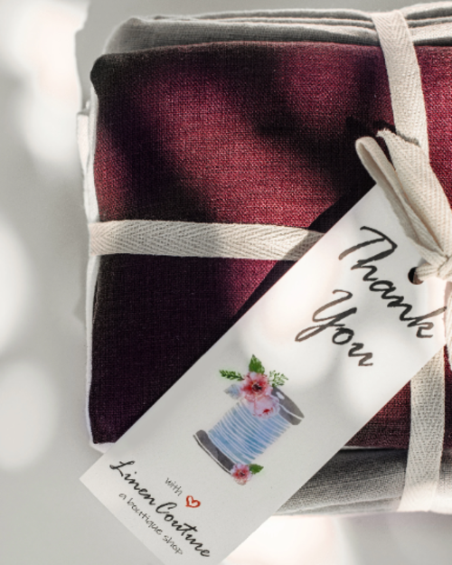 Parure de Lit Lin Naturel Double Face Beige Rayé - Queen