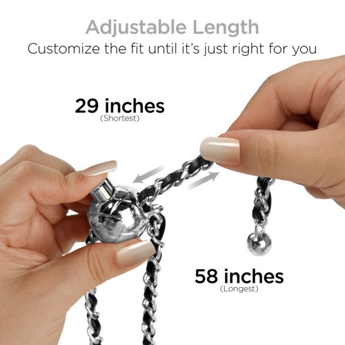 Chaîne Argentée avec Cuir Végan Noir HyperGear