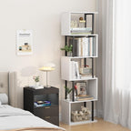 Étagère en S 5 Niveaux Gadroad – Blanc | 38 x 157 cm | Bois & Métal