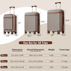 3-Piece Luggage Set, 20-Inch with USB Port, Front Opening Airline Design