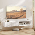 Meuble TV suspendu 140cm, meuble télé pour téléviseur 72 pouces, 2 portes rabattables, 140x25x22cm, blanc