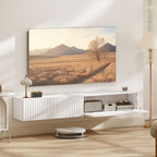 Meuble TV suspendu 140cm, meuble télé pour téléviseur 72 pouces, 2 portes rabattables, 140x25x22cm, blanc