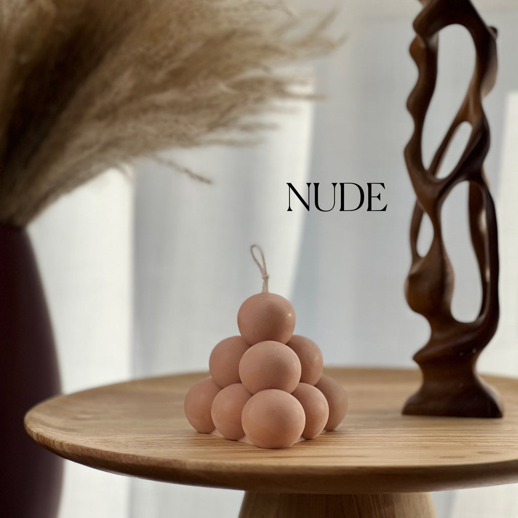 Bougie Pyramide Bulles Cire de Soja - Déco Artisanale Fait Main