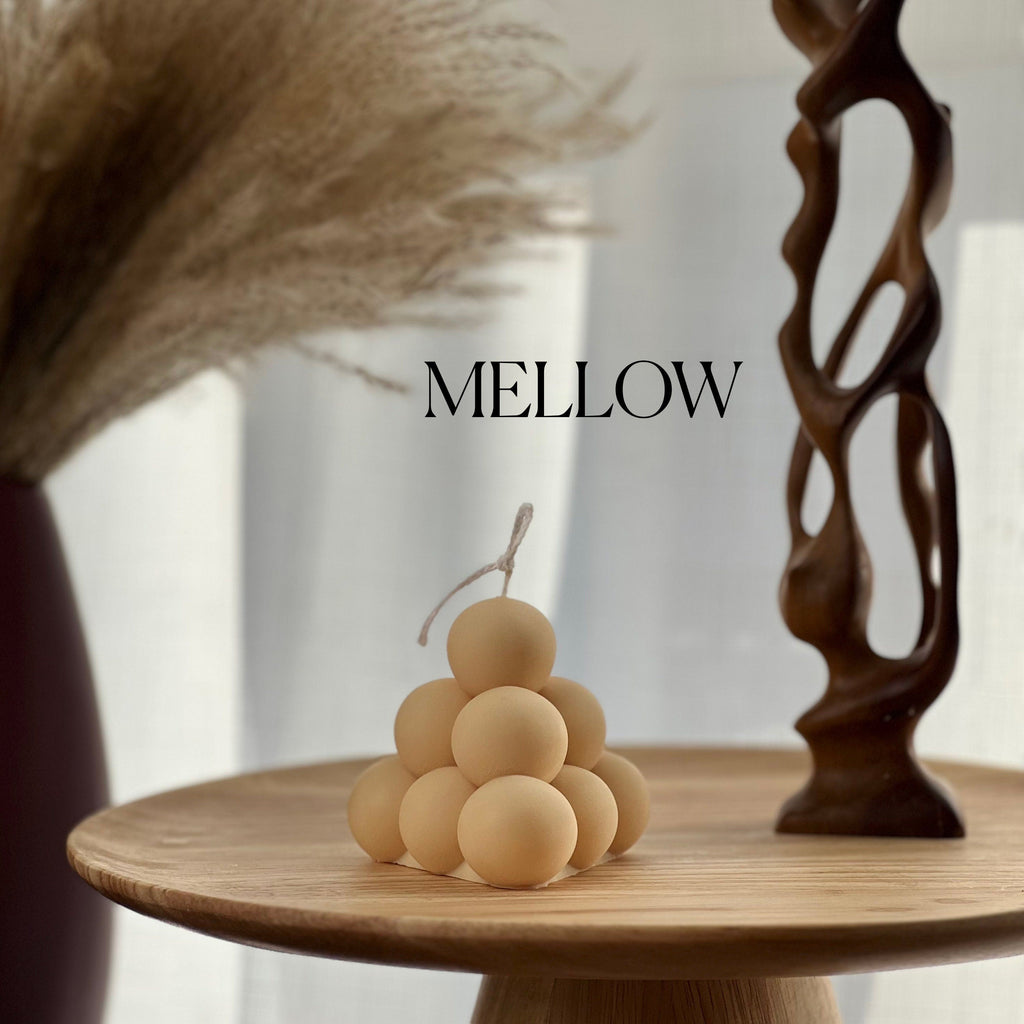 Bougie Pyramide Bulles Cire de Soja - Déco Artisanale Fait Main