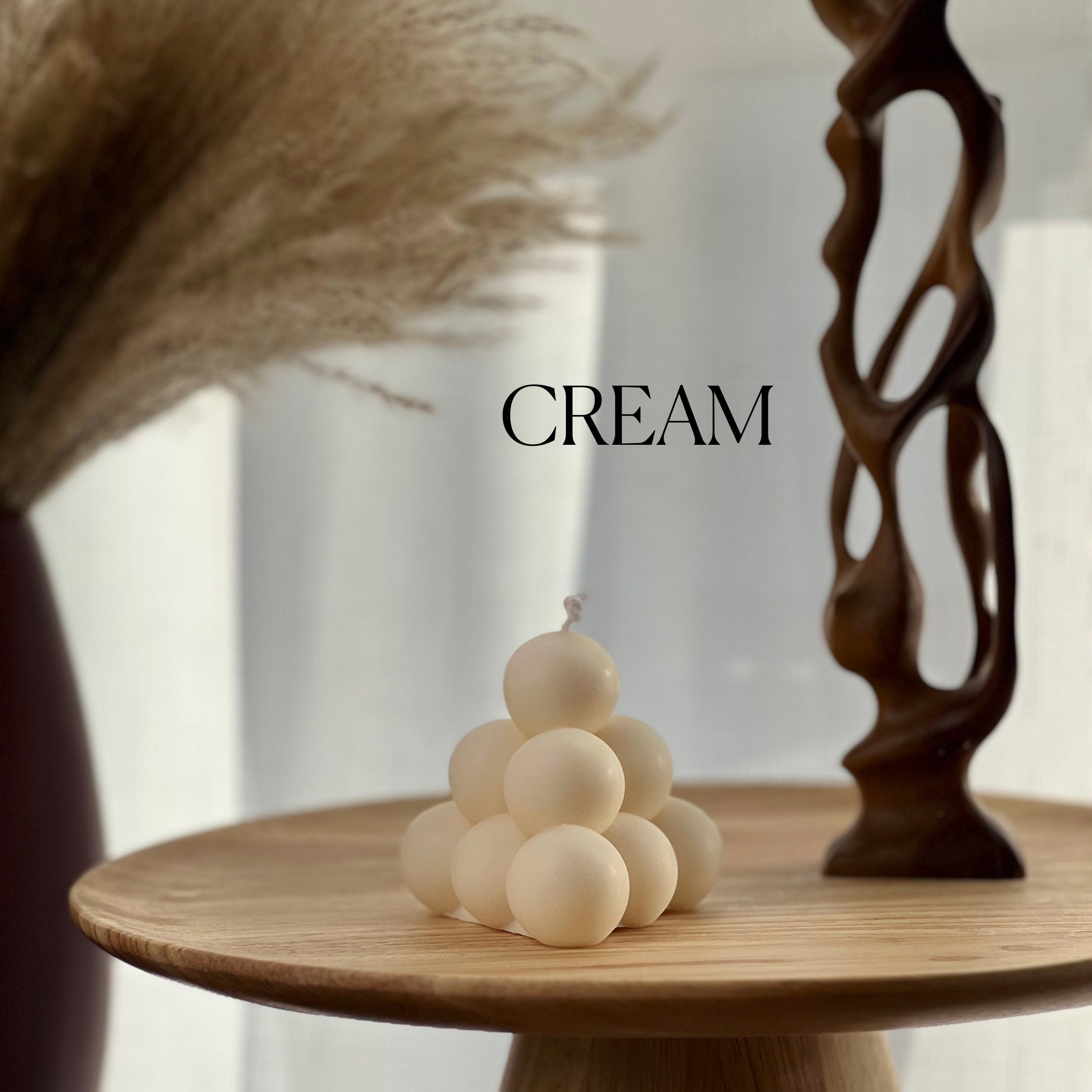 Bougie Pyramide Bulles Cire de Soja - Déco Artisanale Fait Main