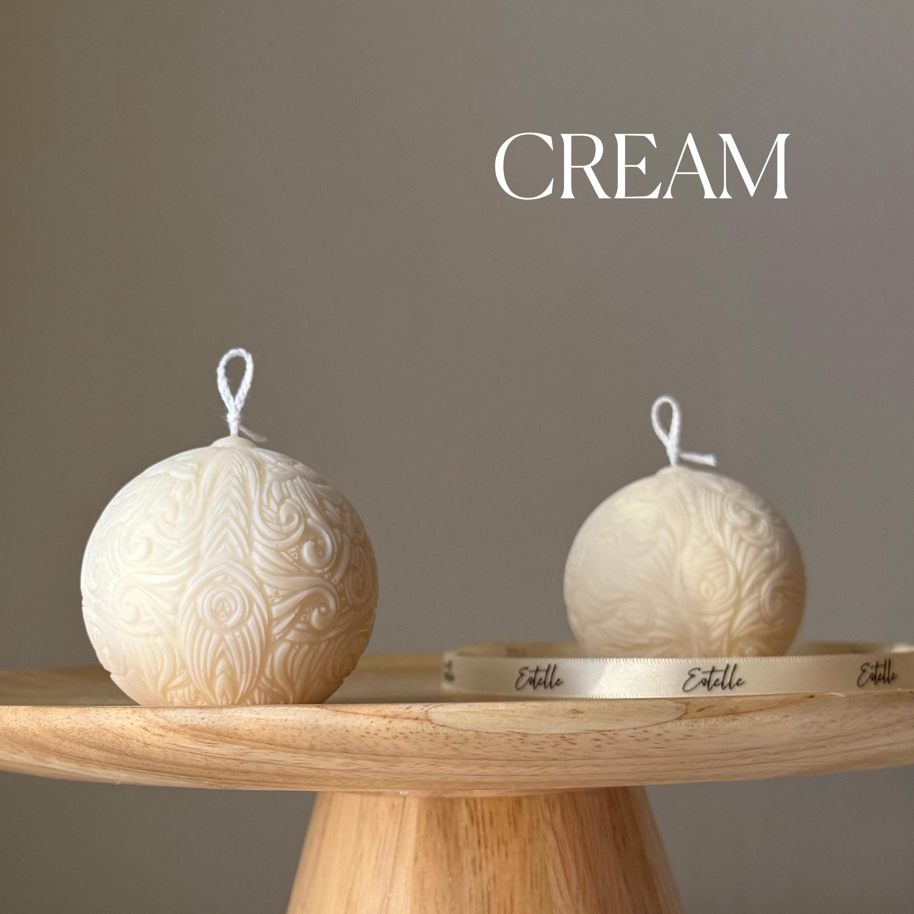 Bougie Boule Motifs Cire de Soja - Déco Artisanale Fait Main