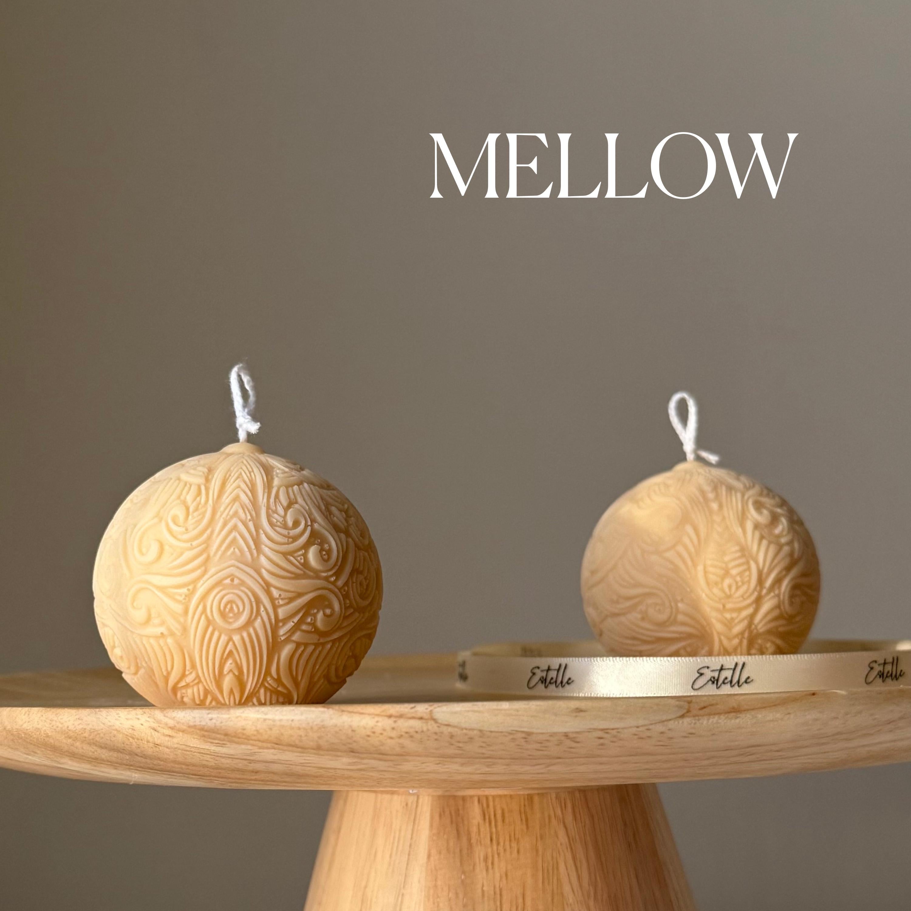 Bougie Boule Motifs Cire de Soja - Déco Artisanale Fait Main